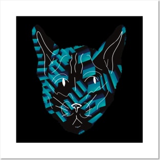 Liminal Space Cat Blue Posters and Art
